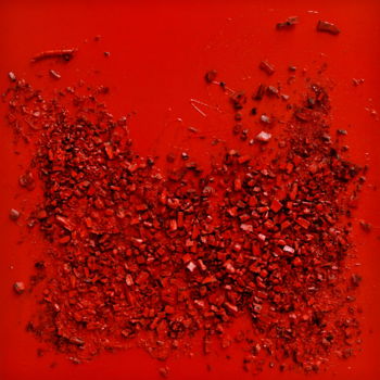 Peinture intitulée "RED COAL" par Michelle Margary, Œuvre d'art originale, Autre