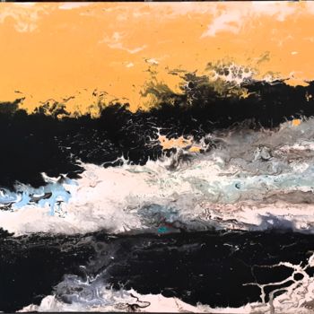 Peinture intitulée "reflet de mer" par Michelle Mata, Œuvre d'art originale, Acrylique