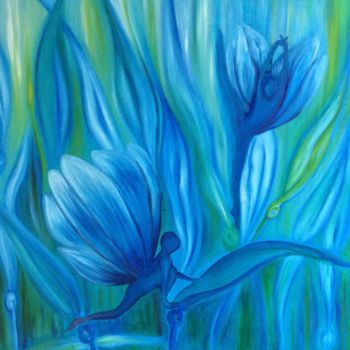 Malerei mit dem Titel "In The Blue" von Michelle Soden-Gilkes, Original-Kunstwerk, Öl