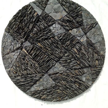 Sculpture titled "Pentacle" by Michelle Vaillant, Original Artwork, Mosaic Mounted on Other rigid panel