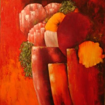 Painting titled "couleur-rubis.jpg" by Michelle Millot, Original Artwork, Oil