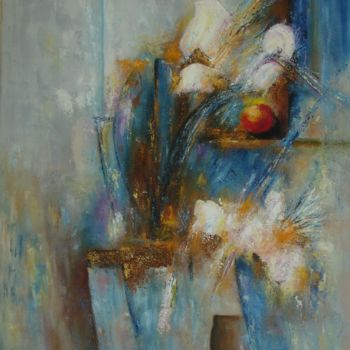 Painting titled "Passion bleue" by Michelle Millot, Original Artwork, Oil