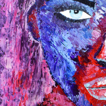 Schilderij getiteld "Blue Eyed Girl" door Michel Meppelink, Origineel Kunstwerk, Acryl