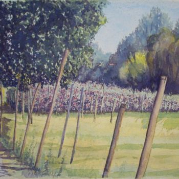 Peinture intitulée "Le chemin des Haras…" par Michel Munier, Œuvre d'art originale