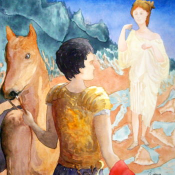 Pittura intitolato "Ô déesse..." da Michel Munier, Opera d'arte originale, Olio