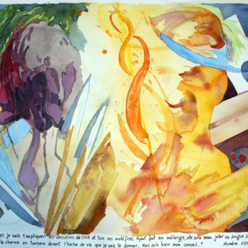 Malerei mit dem Titel "Le conseil du sage…" von Michel Munier, Original-Kunstwerk, Öl