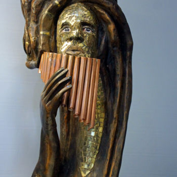 Sculptuur getiteld "Rasta" door Michel Neuville, Origineel Kunstwerk, Hout