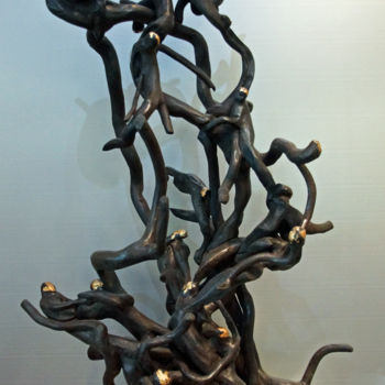 Sculpture titled "Jungle" by Michel Neuville, Original Artwork, Wood