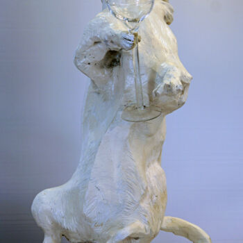 Rzeźba zatytułowany „Mon Rat des Villes” autorstwa Michel Neuville, Oryginalna praca, Drewno