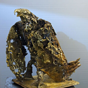 Scultura intitolato "aigle" da Michel Neuville, Opera d'arte originale, Bronzo