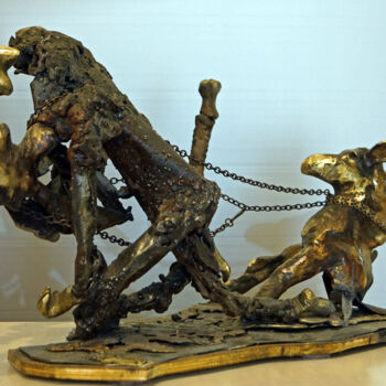 Sculptuur getiteld "SAUVETAGE" door Michel Neuville, Origineel Kunstwerk, Bronzen