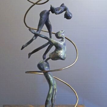 Escultura intitulada "Les yeux dans les y…" por Michel Neuville, Obras de arte originais, Bronze