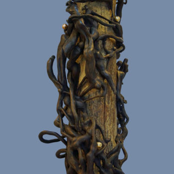 Sculpture titled "Emancipation" by Michel Neuville, Original Artwork, Wood