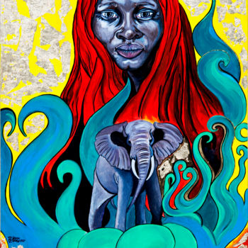 Malerei mit dem Titel "MAMMA AFRICA" von Patrizia Micheloni (Pz20FantaGhiro), Original-Kunstwerk, Acryl