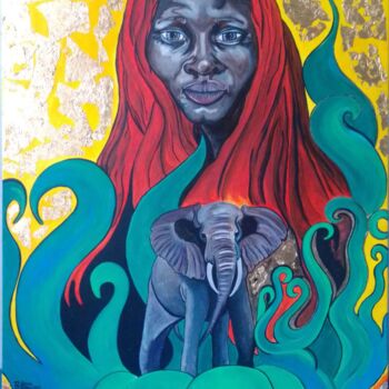 Картина под названием "MammaAfrica" - Patrizia Micheloni (Pz20FantaGhiro), Подлинное произведение искусства, Акрил