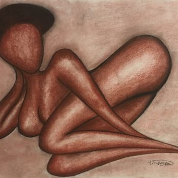 Drawing titled "Trans Pensée" by Michel Philippeau, Original Artwork, Pastel