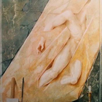 Peinture intitulée "Birth" par Michel Roux, Œuvre d'art originale, Huile