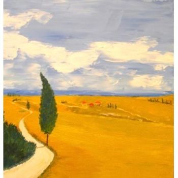 Peinture intitulée "Paysage de Toscane" par Michel Salvigni, Œuvre d'art originale