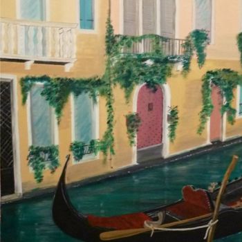 Painting titled "petit canal et gond…" by Michel Salvigni, Original Artwork