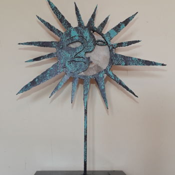 Sculpture titled "Soleil de lune" by Michel Sidobre, Original Artwork, Metals