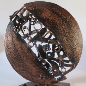 Sculpture titled "Disque" by Michel Sidobre, Original Artwork, Metals