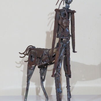 「Le Centaure」というタイトルの彫刻 Michel Sidobreによって, オリジナルのアートワーク, 金属