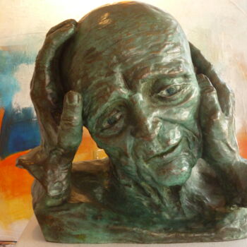 Sculpture titled "Tendresse 2" by Joelle Michenet, Original Artwork, Bronze