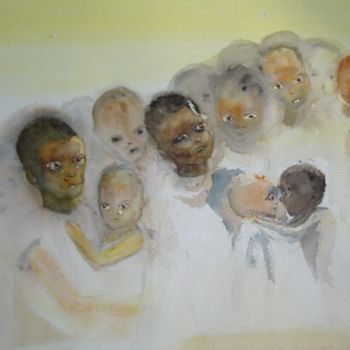 Картина под названием "Les oubliés" - Mireille Dubois-Vanhove, Подлинное произведение искусства, Масло