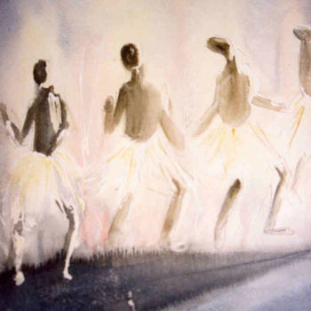 Pittura intitolato "Danseurs autour du…" da Mireille Dubois-Vanhove, Opera d'arte originale, Olio