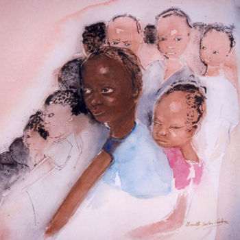 绘画 标题为“La famille élargie” 由Mireille Dubois-Vanhove, 原创艺术品, 油