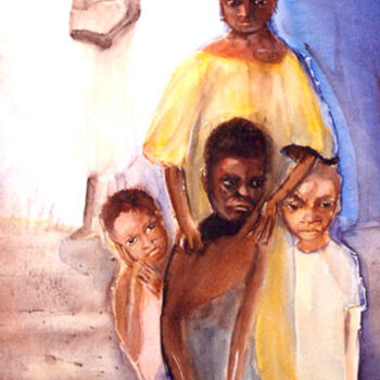 Peinture intitulée "La malade soutenue" par Mireille Dubois-Vanhove, Œuvre d'art originale, Huile