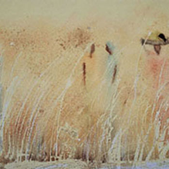 Peinture intitulée "Brousse à midi" par Mireille Dubois-Vanhove, Œuvre d'art originale, Huile