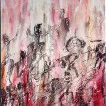 绘画 标题为“danseurs autour du…” 由Mireille Dubois-Vanhove, 原创艺术品, 油