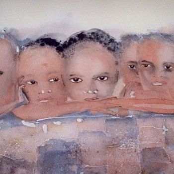 Pintura titulada "Regards d'envie" por Mireille Dubois-Vanhove, Obra de arte original, Oleo