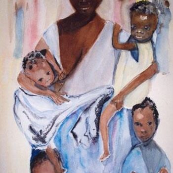 Malerei mit dem Titel "Tant de bouches à n…" von Mireille Dubois-Vanhove, Original-Kunstwerk, Öl