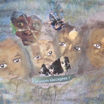 Pintura titulada "Enfances saccagées" por Mireille Dubois-Vanhove, Obra de arte original, Oleo