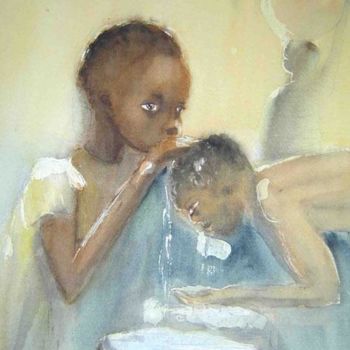 绘画 标题为“La soif étanchée” 由Mireille Dubois-Vanhove, 原创艺术品, 油