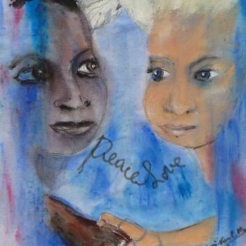 Pintura titulada "Peace and love" por Mireille Dubois-Vanhove, Obra de arte original