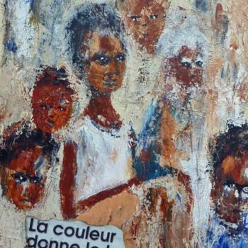 Painting titled "La couleur donne le…" by Mireille Dubois-Vanhove, Original Artwork, Oil