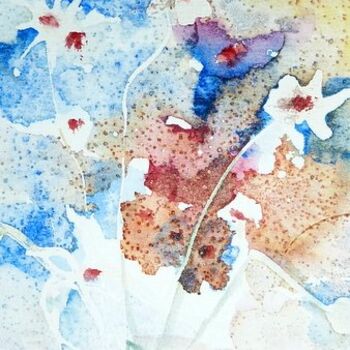 Peinture intitulée "Carte fleur 9" par Mireille Dubois-Vanhove, Œuvre d'art originale