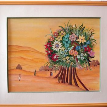 Peinture intitulée "Afrique" par Marie-Claude Desartine, Œuvre d'art originale