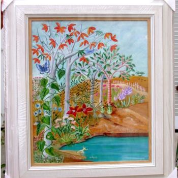 Ζωγραφική με τίτλο "jardin extraordinai…" από Marie-Claude Desartine, Αυθεντικά έργα τέχνης