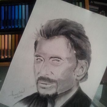 Dessin intitulée "johnny hallyday" par Mickael Aussem, Œuvre d'art originale