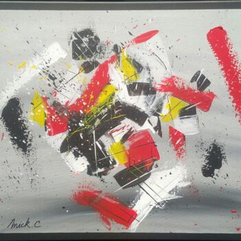 Painting titled "Exo" by Mickaël Carrié, Original Artwork, Acrylic Mounted on Wood Stretcher frame