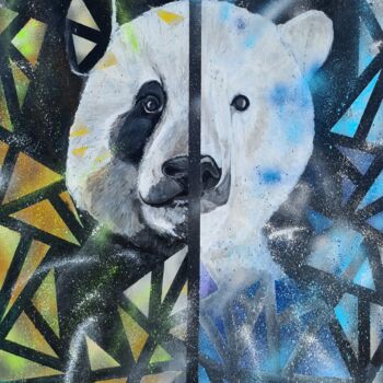 Painting titled "Panda & Ours blanc" by Mickael Hert, Original Artwork, Acrylic