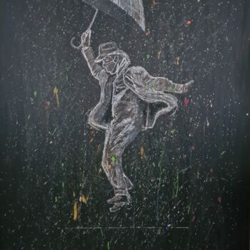 Peinture intitulée "" Un jour de pluie…" par Mickael Hert, Œuvre d'art originale, Stylo à bille
