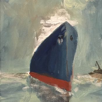 Peinture intitulée "Normandie Harbor No…" par Mickael Philippe, Œuvre d'art originale, Acrylique