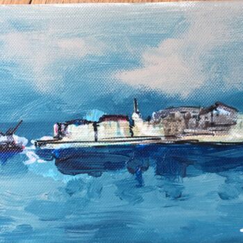 Painting titled "Venise coté port" by Mickael Philippe, Original Artwork, Acrylic
