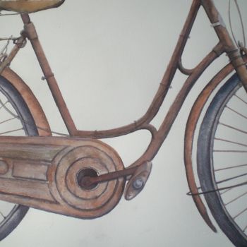 Peinture intitulée "vélo rouillé" par Mickael Thébault, Œuvre d'art originale