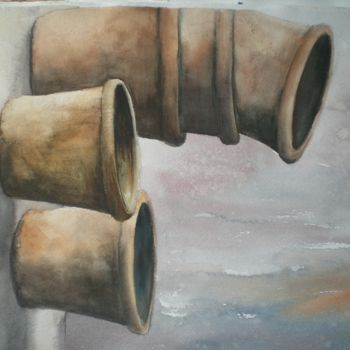 Peinture intitulée "poteries" par Mickael Thébault, Œuvre d'art originale